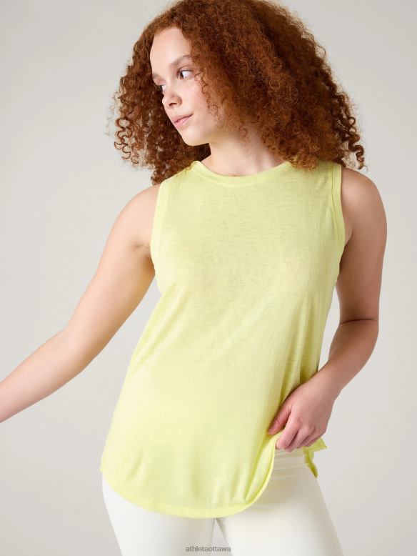 Athleta Breezy Tank Women Honeysuckle Yellow Clothing VHFL2362