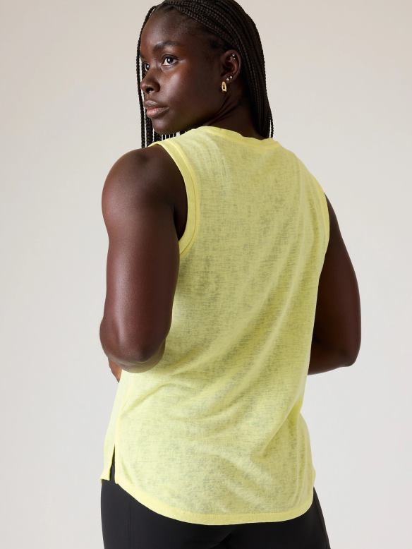 Athleta Breezy Tank Women Honeysuckle Yellow Clothing VHFL2362