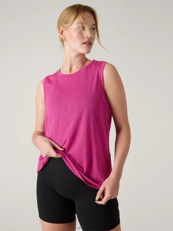 Athleta Breezy Tank Women Iceplant Pink Clothing VHFL2191