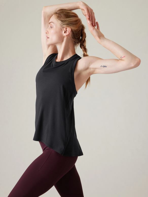 Athleta Ease In Tank Women Black Clothing VHFL2257