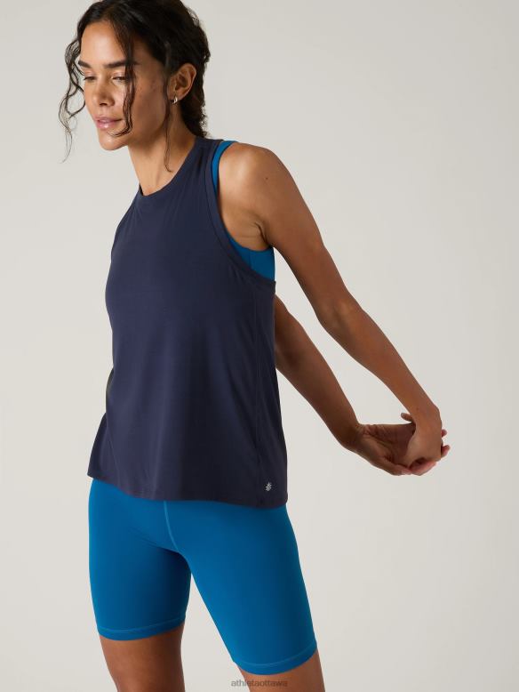 Athleta Ease In Tank Women Navy Clothing VHFL2197