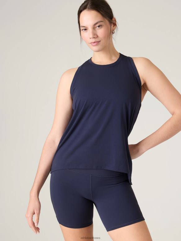 Athleta Ease In Tank Women Navy Clothing VHFL2197