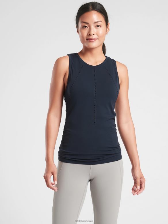 Athleta Foothill Seamless Tank Women Navy Clothing VHFL2532