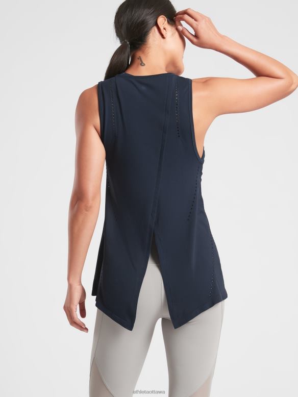 Athleta Foothill Seamless Tank Women Navy Clothing VHFL2532