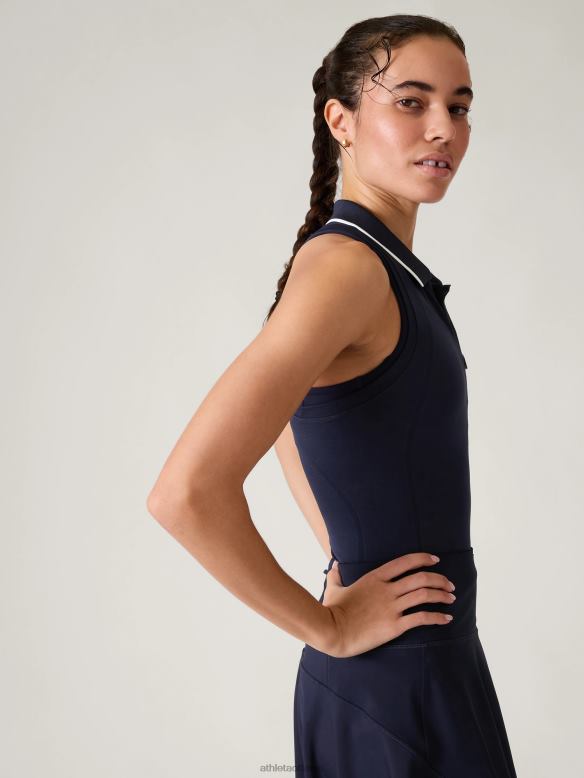 Athleta Momentum Seamless Polo Tank Women Navy Clothing VHFL2279