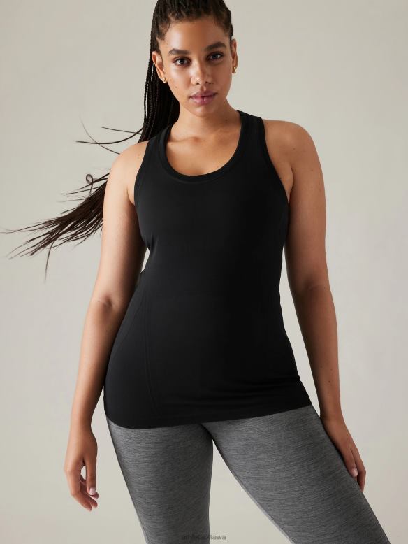 Athleta Momentum Seamless Tank Women Black Clothing VHFL2517