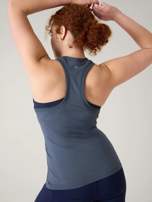 Athleta Momentum Seamless Tank Women Granite Blue Clothing VHFL2289