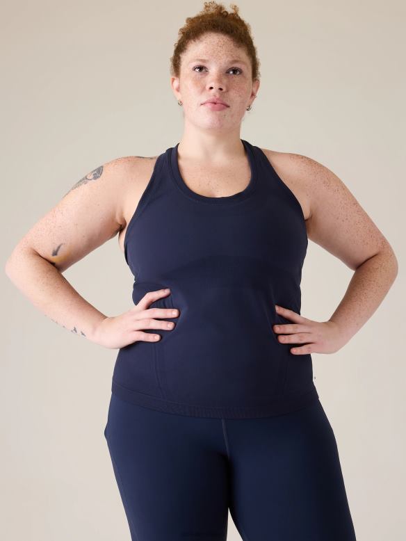 Athleta Momentum Seamless Tank Women Navy Clothing VHFL2476