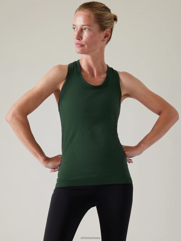 Athleta Momentum Seamless Tank Women Seaweed Snack Clothing VHFL2256