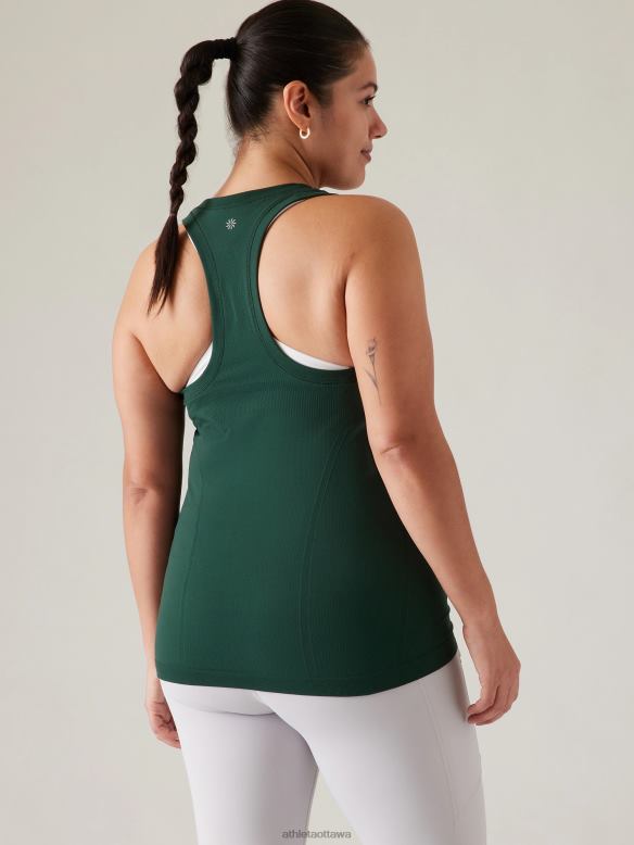 Athleta Momentum Seamless Tank Women Seaweed Snack Clothing VHFL2256