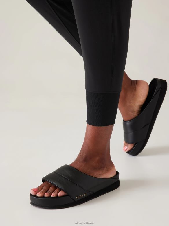 Athleta Saysh Slide Women Black Footwear VHFL21002