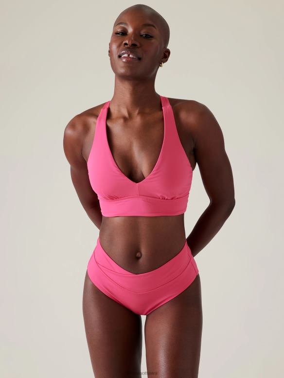 Athleta Plunge Bikini Top A-C Women Tulip Pink Swimwearwear VHFL2828