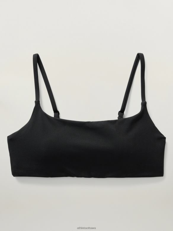 Athleta Scoop Bikini Top A-C Women Black Swimwearwear VHFL2922