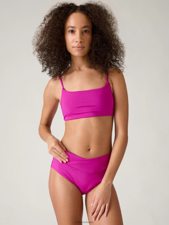 Athleta Scoop Bikini Top A-C Women Electric Fuchsia Swimwearwear VHFL2790