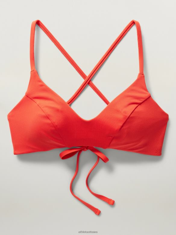 Athleta Triangle Bikini Top A-C Women Poppy Swimwearwear VHFL2812