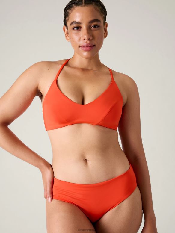 Athleta Triangle Bikini Top A-C Women Poppy Swimwearwear VHFL2812