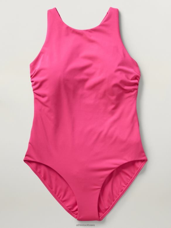 Athleta Maldives One Piece Swimsuit Women Tulip Pink Swimwearwear VHFL2910