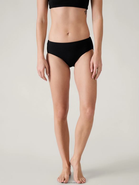 Athleta Clean Full Swim Bottom Women Black Pique Swimwearwear VHFL2917