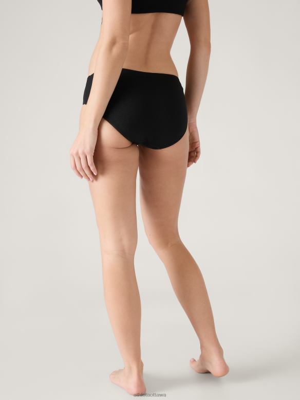 Athleta Clean Full Swim Bottom Women Black Pique Swimwearwear VHFL2917