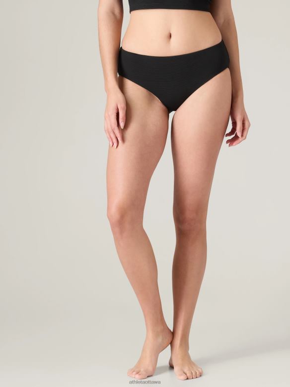 Athleta Clean Full Swim Bottom Women Black Pique Swimwearwear VHFL2917