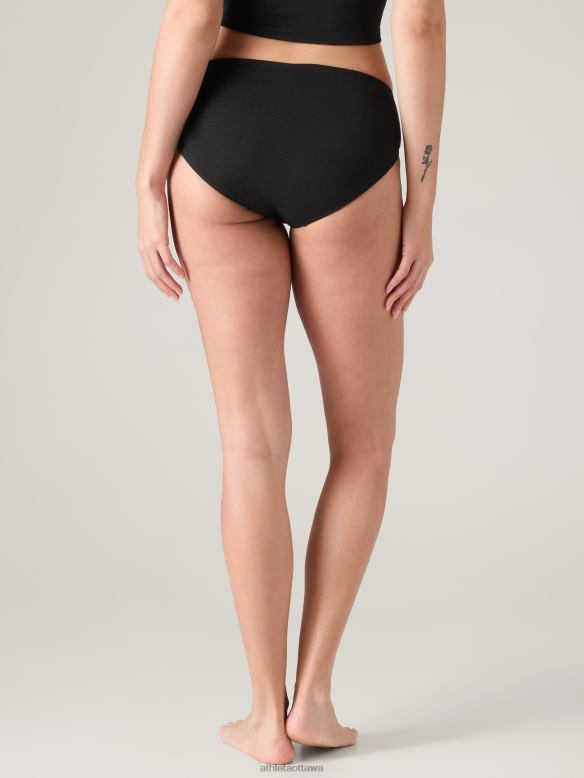 Athleta Clean Full Swim Bottom Women Black Pique Swimwearwear VHFL2917