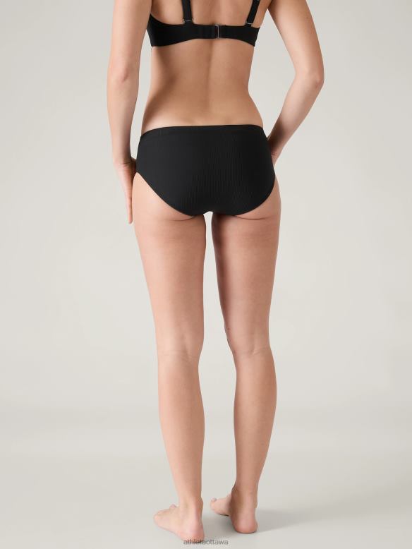 Athleta Clean Full Swim Bottom Women Black Rib Swimwearwear VHFL2882