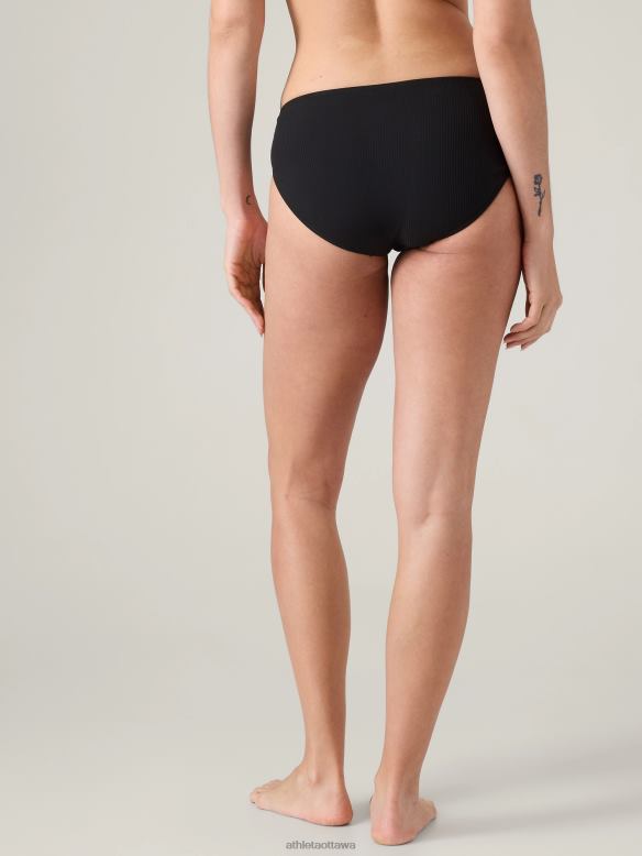 Athleta Clean Full Swim Bottom Women Black Rib Swimwearwear VHFL2882