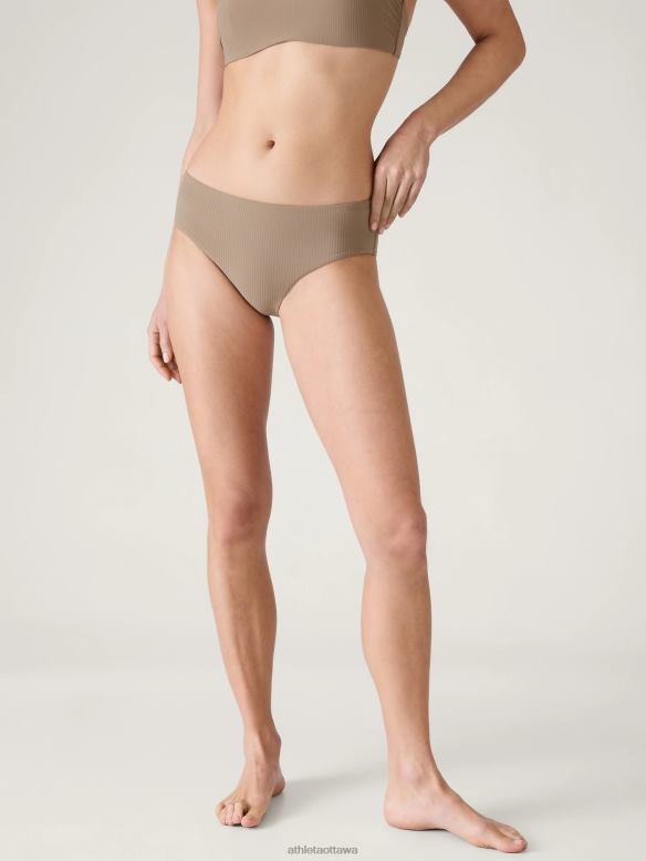 Athleta Clean Full Swim Bottom Women Pyrite Rib Swimwearwear VHFL2824