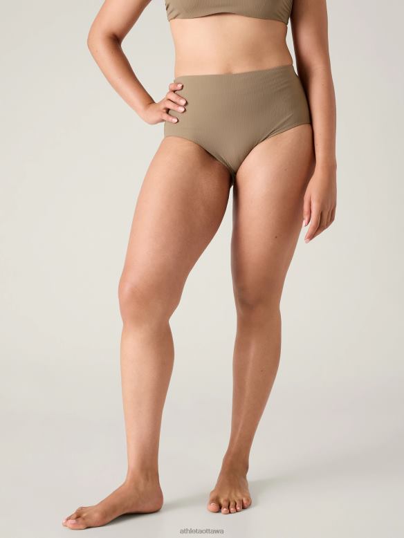 Athleta Clean Full Swim Bottom Women Pyrite Rib Swimwearwear VHFL2824