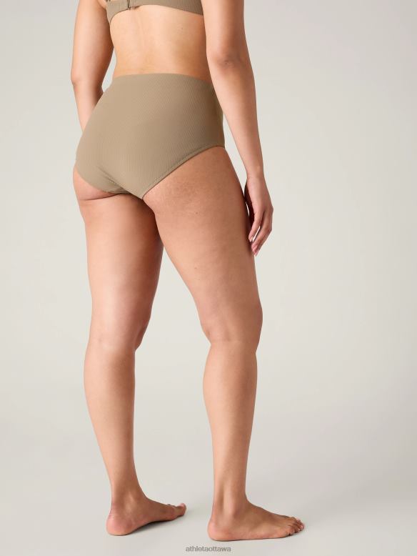 Athleta Clean Full Swim Bottom Women Pyrite Rib Swimwearwear VHFL2824