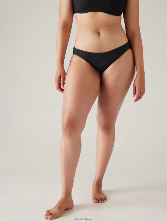 Athleta Clean Medium Swim Bottom Women Black Swimwearwear VHFL2803