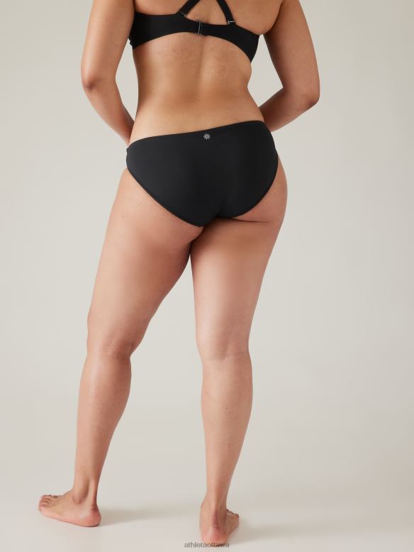 Athleta Clean Medium Swim Bottom Women Black Swimwearwear VHFL2803