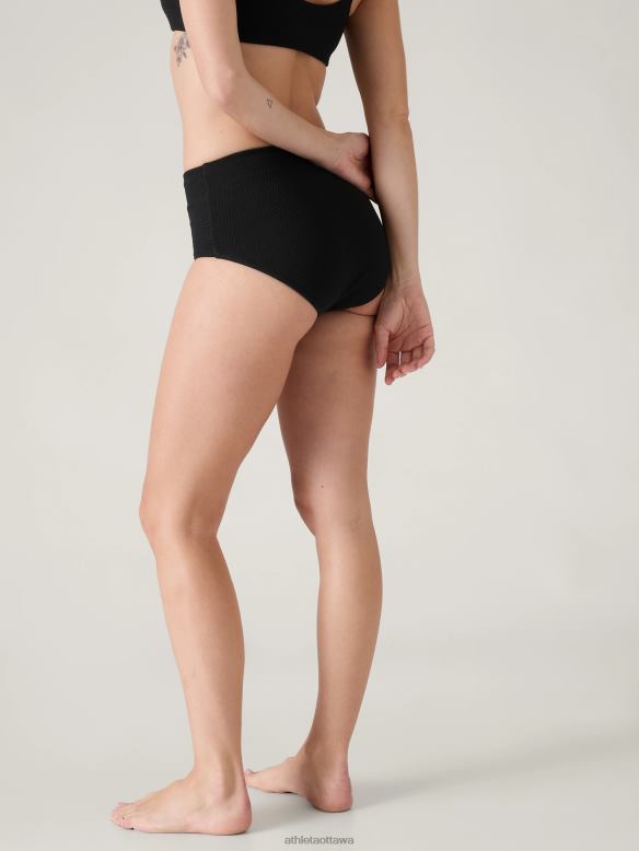 Athleta High Waist Swim Bottom Women Black Pique Swimwearwear VHFL2886