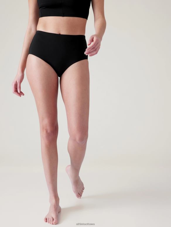 Athleta High Waist Swim Bottom Women Black Swimwearwear VHFL2805