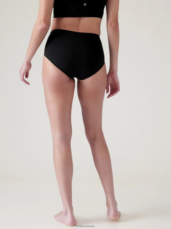 Athleta High Waist Swim Bottom Women Black Swimwearwear VHFL2805