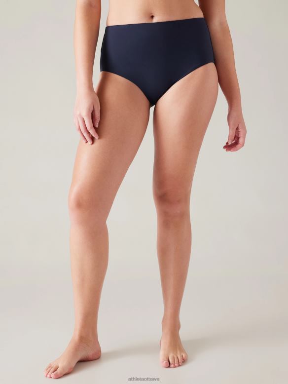 Athleta High Waist Swim Bottom Women Dress Blue Swimwearwear VHFL2868