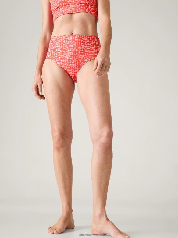 Athleta High Waist Swim Bottom Women Hudson Red Swimwearwear VHFL2897