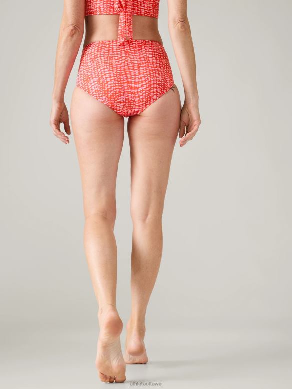 Athleta High Waist Swim Bottom Women Hudson Red Swimwearwear VHFL2897