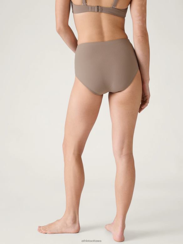 Athleta High Waist Swim Bottom Women Pyrite Rib Swimwearwear VHFL2905