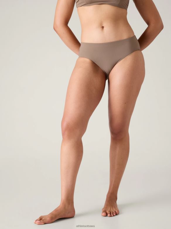 Athleta High Waist Swim Bottom Women Pyrite Rib Swimwearwear VHFL2905