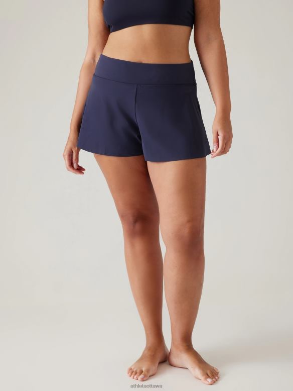 Athleta Makani Swim Short Women Dress Blue Swimwearwear VHFL2848