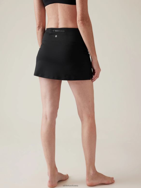 Athleta Tidal Swim Skirt Women Black Swimwearwear VHFL2923