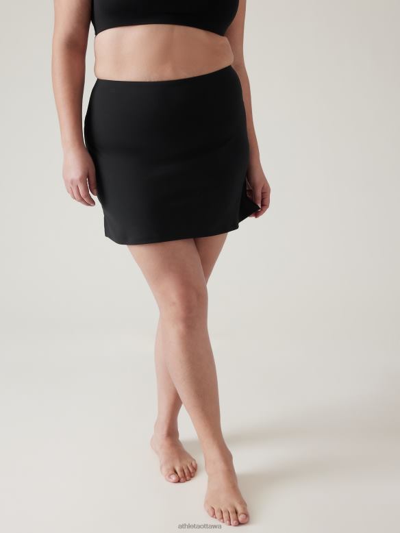 Athleta Tidal Swim Skirt Women Black Swimwearwear VHFL2923