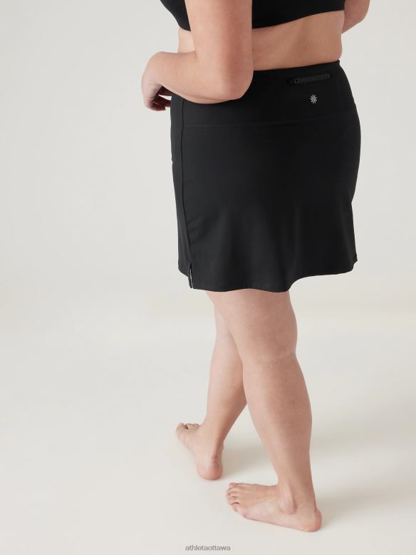 Athleta Tidal Swim Skirt Women Black Swimwearwear VHFL2923