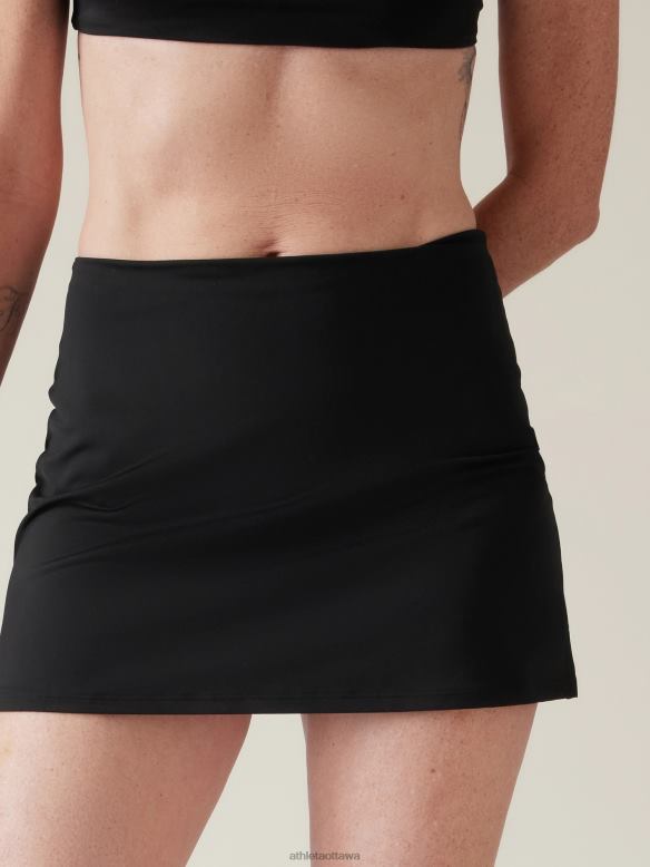 Athleta Tidal Swim Skirt Women Black Swimwearwear VHFL2923