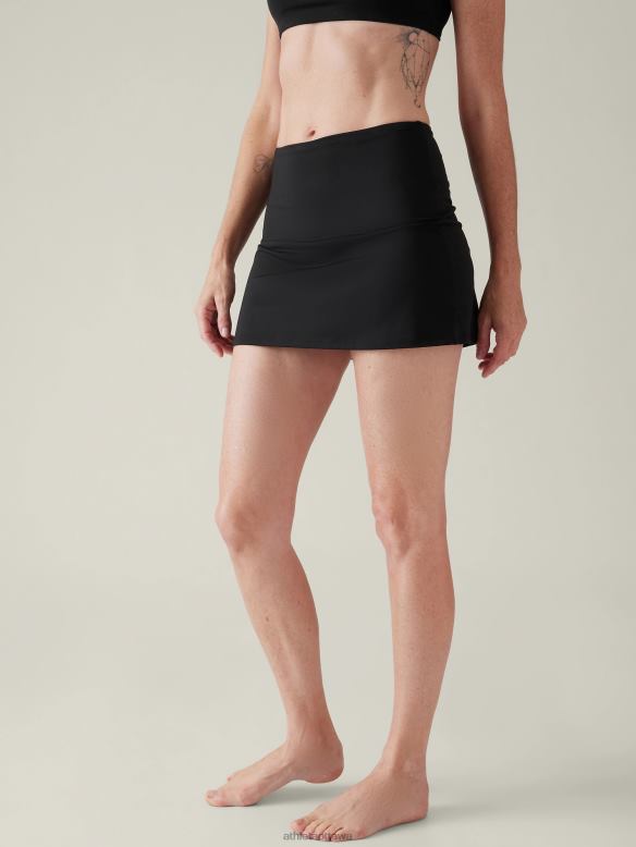 Athleta Tidal Swim Skirt Women Black Swimwearwear VHFL2923