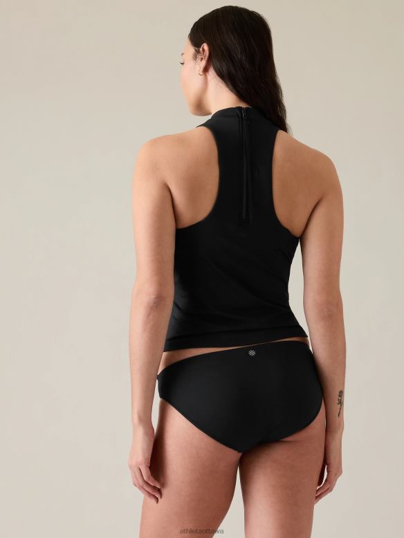 Athleta Maldives Sport Zip Tankini Women Black Swimwearwear VHFL2939