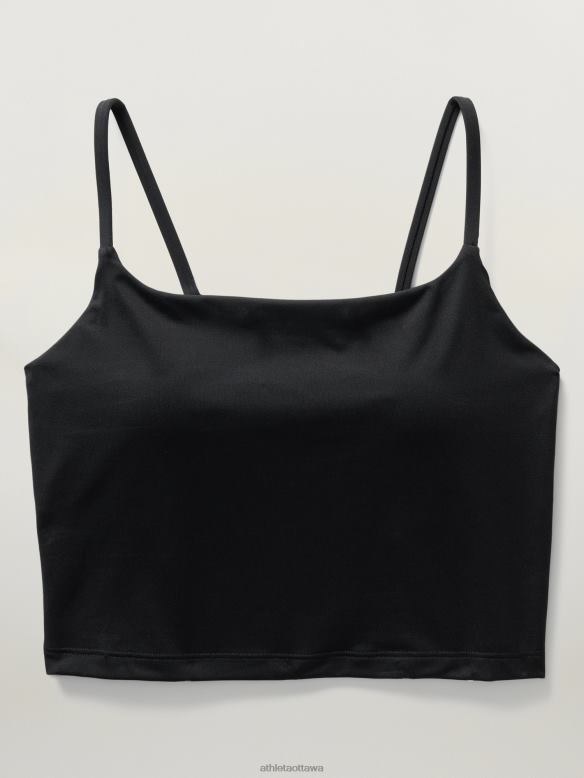 Athleta Scoop Crop Tankini A-C Women Black Swimwearwear VHFL2938