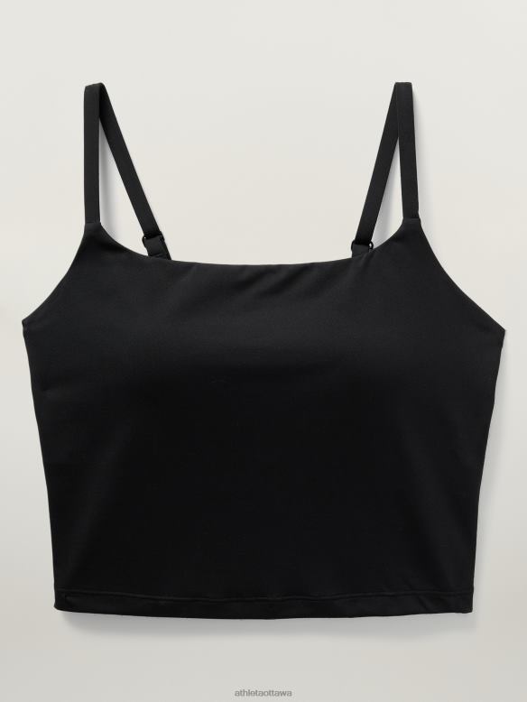 Athleta Scoop Crop Tankini D-DD Women Black Swimwearwear VHFL2916