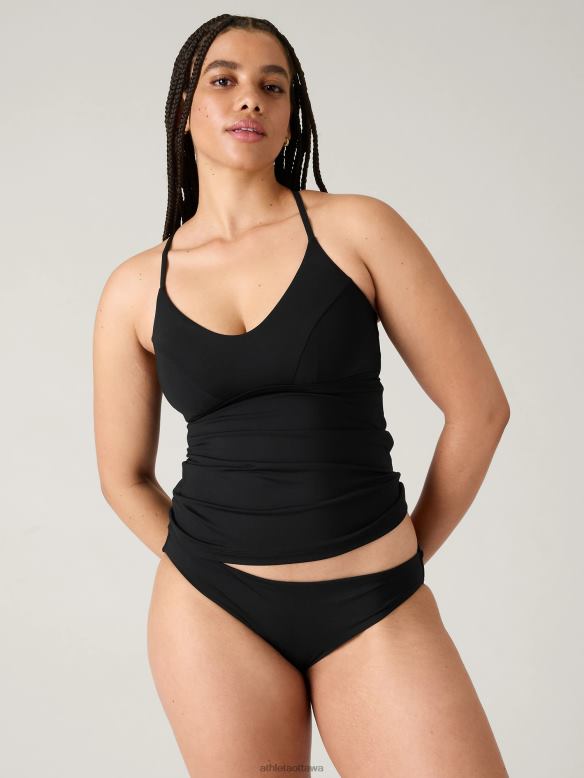 Athleta Triangle Tankini A-C Women Black Swimwearwear VHFL2943